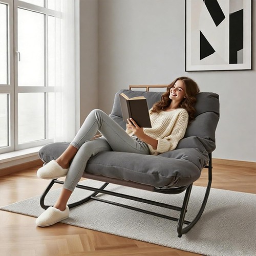 Gray oversized papasan rocking - gray,